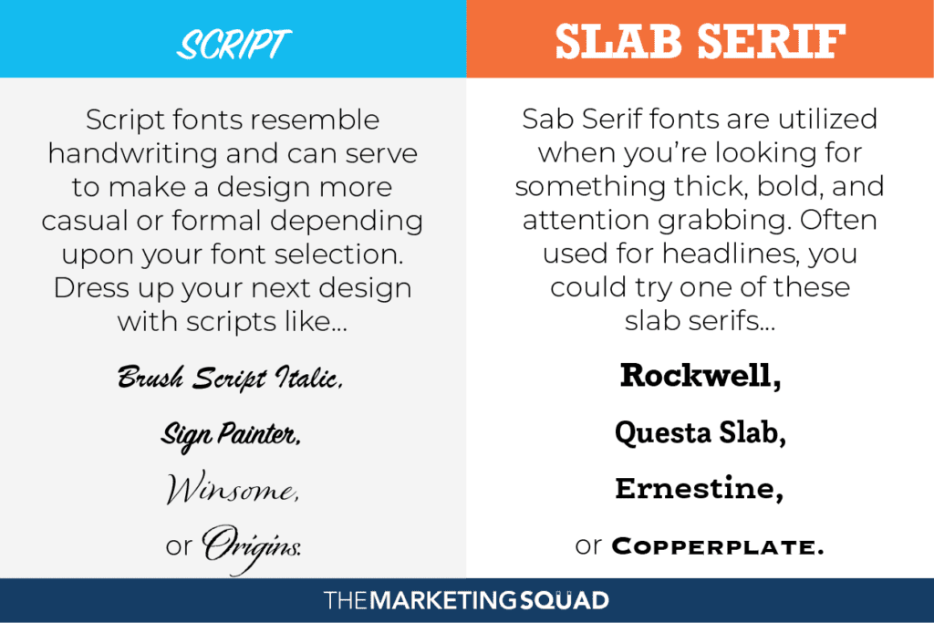 script and slab serif fonts
